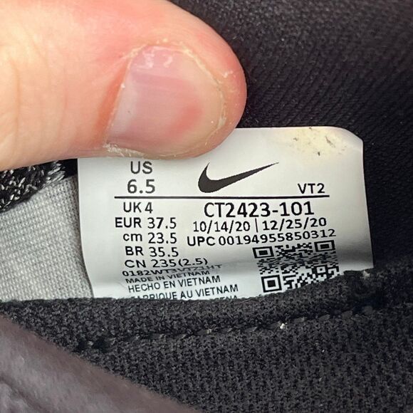 Nike React Infinity Run FK 2 Oreo Black White Athletic Running Shoes Womens 6.5 - Picture 8 of 8